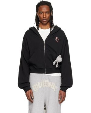 we11done Doodle Teddy Zip-Up Hoodie - Black