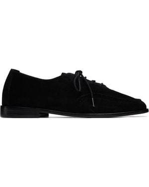 Hereu Juliol Lace Up Suede Loafers - Black