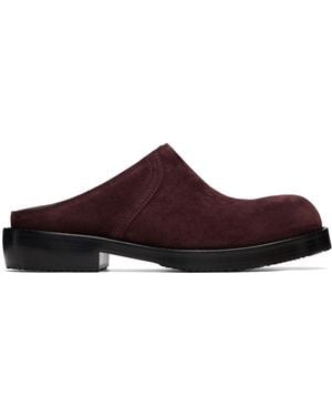 Dries Van Noten Burgundy Suede Workwear Mule Loafers - Red