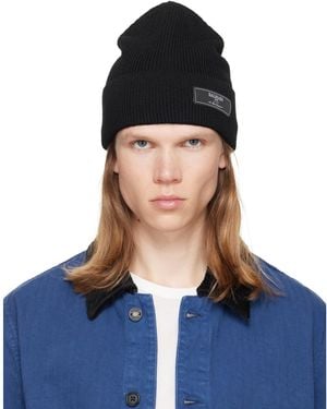 Balmain Label Wool Beanie - Blue