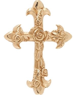 Emanuele Bicocchi Rose Cross Stud Single Earring - Metallic