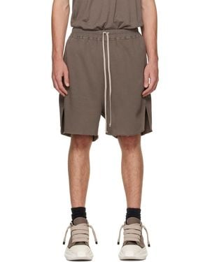 Rick Owens Taupe Tower Long Boxers Butt Zip Shorts - Natural