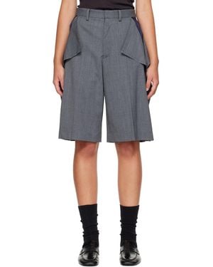Undercover Up2F1505 Long Panel Shorts - Grey