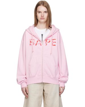 A Bathing Ape Abc Camo Crystal Logo Wide Zip Hoodie - Pink