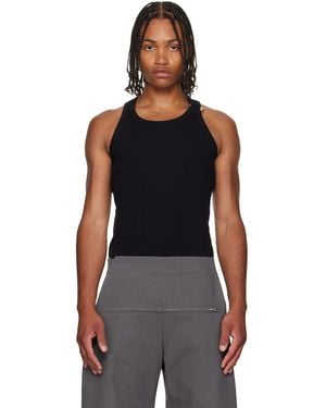 Jean Paul Gaultier Twisted Double Layered Tank Top in Black for