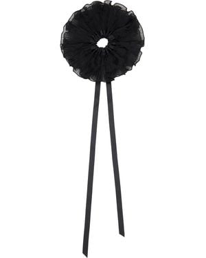 MERRMA Ssense Exclusive Orchid Pleated Organza Scrunchie - Black