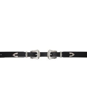 Toga Double Buckle Belt - Black