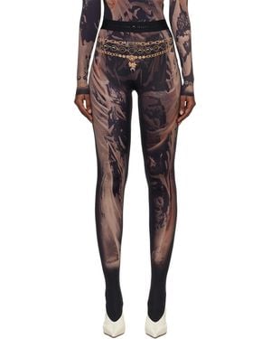 Marine Serre Ssense Exclusive Wet Nuisette Printed Jersey Leggings - Black