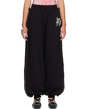 Chopova Lowena Fuzzy Pearl Sweatpants - Black