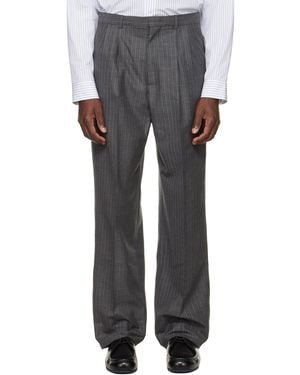 Jil Sander Wool Pinstripe Pants - Gray