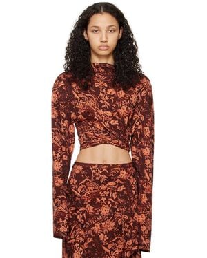 Jade Cropper Asymmetric T-shirt - Red