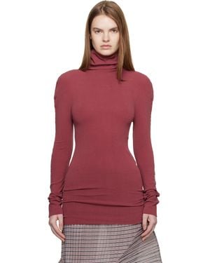 Issey Miyake December Cotton Baguette Turtleneck - Red