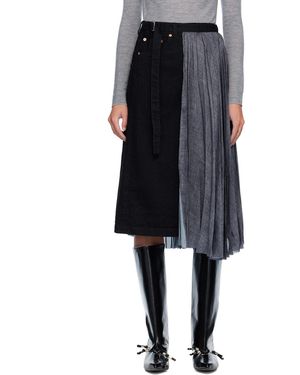 Sacai Wrap Denim Midi Skirt - Black
