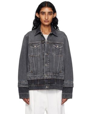 Stella McCartney Tonal Paneled Denim Jacket - Black