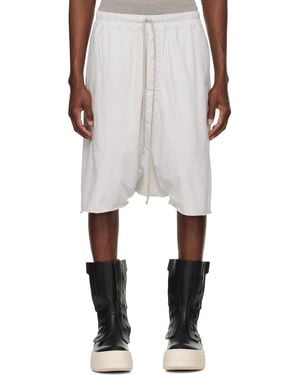 Rick Owens Off- Temple Drawstring Pods Shorts - Natural