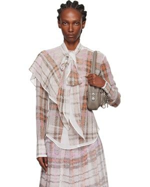 Acne Studios グレー＆ピンク プリント シルク ブラウス - マルチカラー