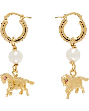 Marni Plated Horse Charm Earrings - Metallic