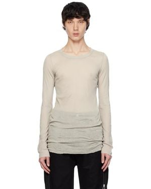 Rick Owens オフホワイト クルーネック 長袖tシャツ - ブラック
