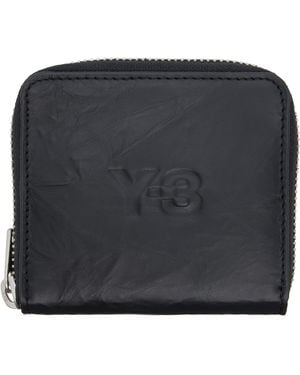 Y-3 Crinkle Leather Wallet - Black