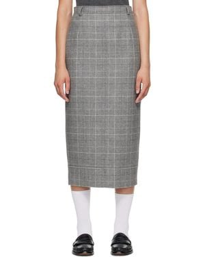 Thom Browne High-Waisted Plaid Flannel Skirt - Grey