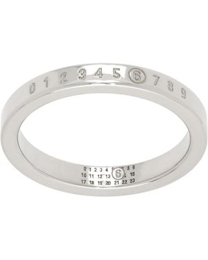 MM6 by Maison Margiela Numeric Minimal Signature Ring - Metallic
