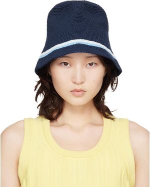 B.B. Wallace Schnabel Cotton Crochet Bucket Hat - Blue