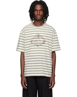 WOOYOUNGMI Off- Striped T-Shirt - Black