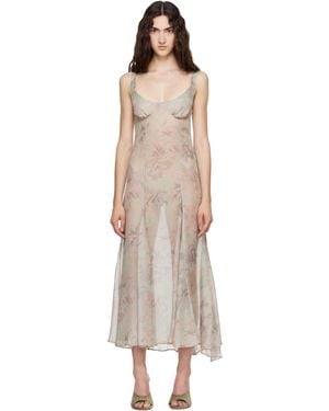 Collina Strada Pamela Slip Midi Dress - Natural