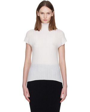 Issey Miyake Wooly Pleats Top - White