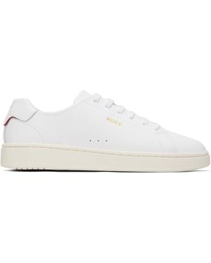 HUGO Logo Nappa Leather Trainers - White