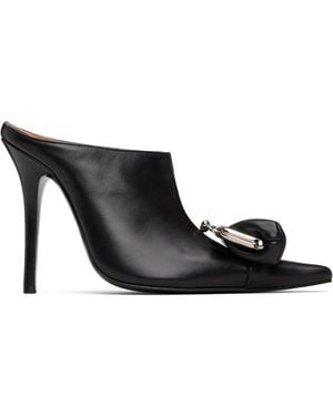Pushbutton Coin Purse Pointy Heels - Black