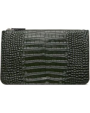 TOTEME Threefold Croco-Embossed Clutch - Green