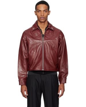 Enfants Riches Deprimes Burgundy 'Principe De L'Amour' Western Leather Jacket - Red