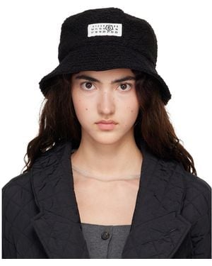 MM6 by Maison Margiela Teddy Nylon Reversible Bucket Hat - Black