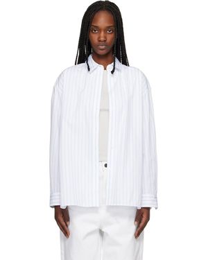 Maison Kitsuné Striped Boyfriend Shirt - White