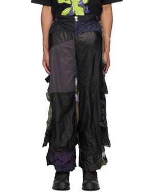 YAKU Pantalon Cargo M Noir Et Mauve