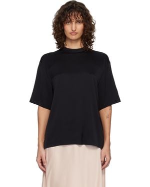 Lisa Yang Silk Oversized Round Neck T-Shirt - Black