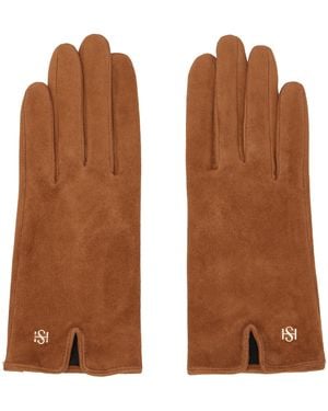 Handsome Stockholm Essentials Suede Gloves - Brown