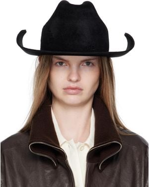 Ruslan Baginskiy 'Rb' Monogram Cowboy Fedora - Black