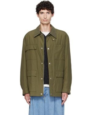 BOSS Khaki Water-Repellent Field Chequered Lining Jacket - Green