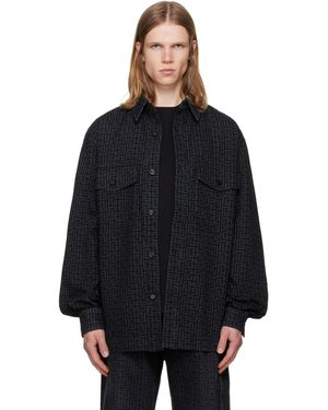 Balmain Monogram Denim Overshirt - Black