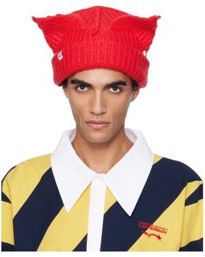 Charles Jeffrey Mohair Chunky Ears Beanie - Blue