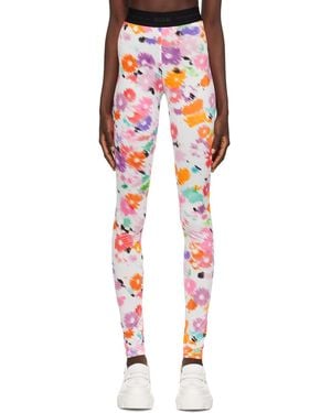 MSGM White Flower leggings - Black