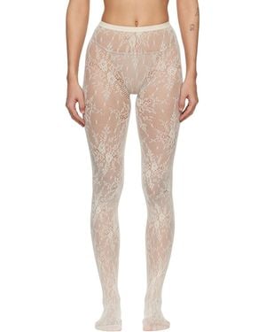 Swedish Stockings Off- Rosa Lace Tights - Natural
