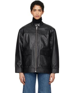 Anine Bing Henry Leather Jacket - Black