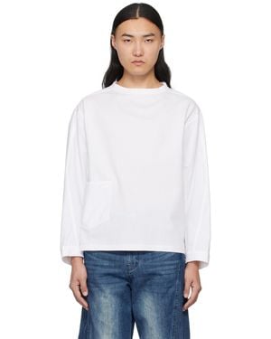 lesugiatelier Curved Silhouette Long Sleeve T-Shirt - White