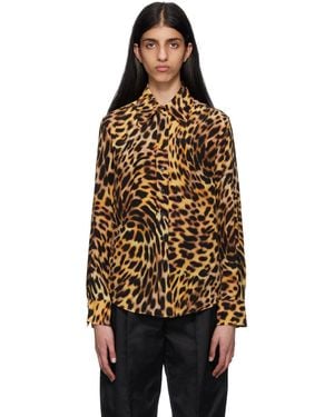 Stella McCartney Tan Leopard Print Shirt - Multicolor