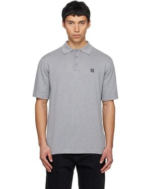 Balmain Embroidered Cotton Polo - Grey