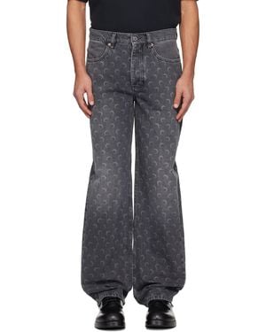 Marine Serre Moon Laser Baggy Jeans - Black