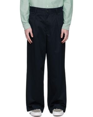 Noah Single-Pleat Baggy Pants - Black